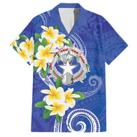 Northern Mariana Islands Chamorro Hawaiian Shirt Plumeria Curves Style Navy Version LT05 Navy - Polynesian Pride