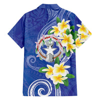 Northern Mariana Islands Chamorro Hawaiian Shirt Plumeria Curves Style Navy Version LT05 - Polynesian Pride
