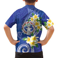 Northern Mariana Islands Chamorro Hawaiian Shirt Plumeria Curves Style Navy Version LT05 - Polynesian Pride