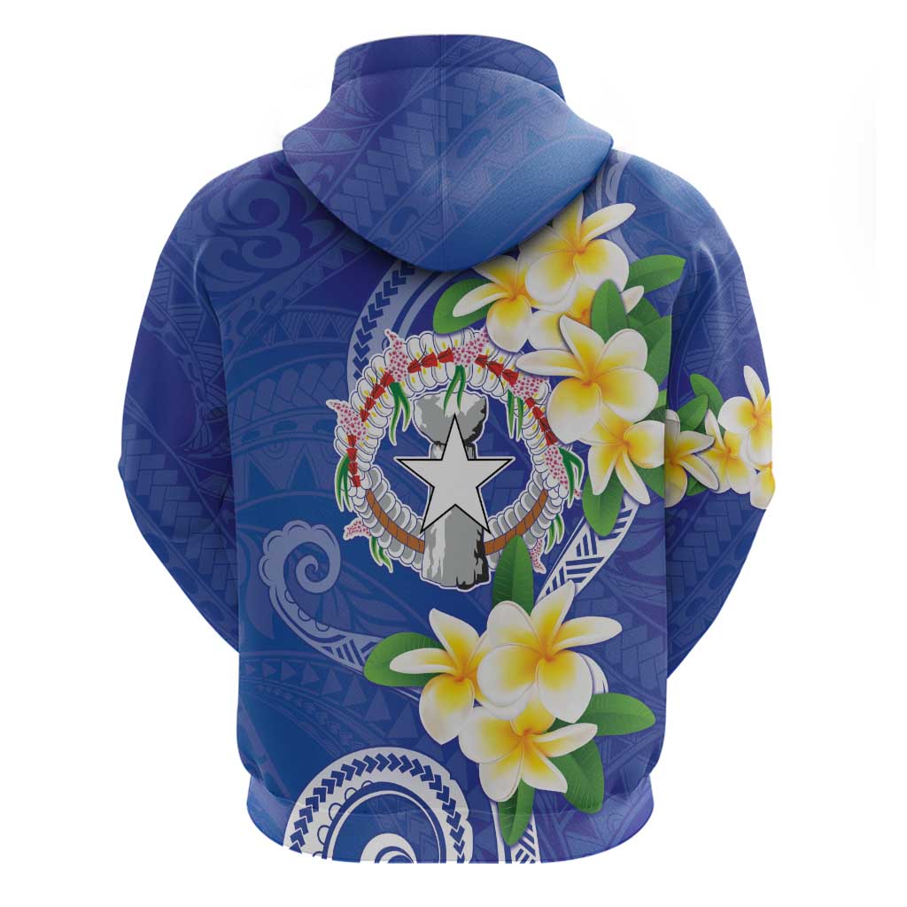 Northern Mariana Islands Chamorro Hoodie Plumeria Curves Style Navy Version LT05 - Polynesian Pride