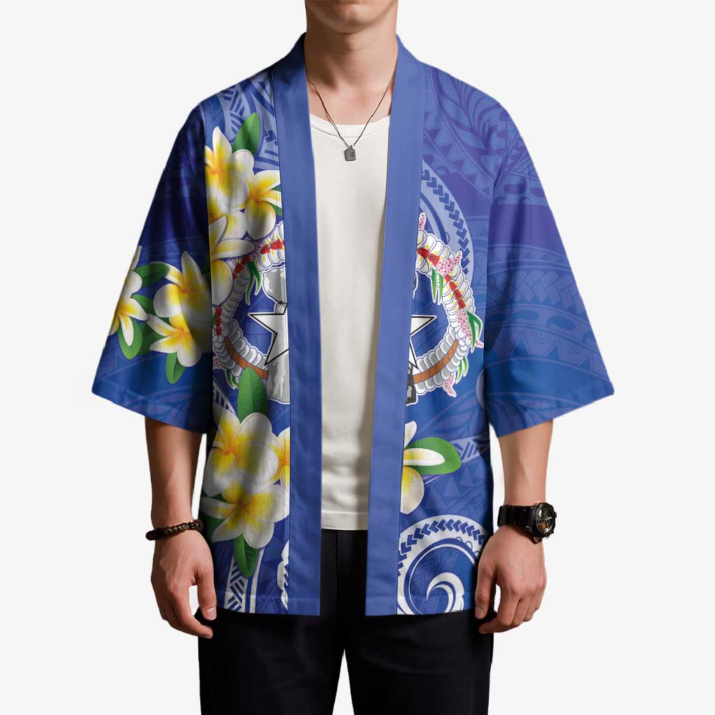 Northern Mariana Islands Chamorro Kimono Plumeria Curves Style Navy Version LT05 - Polynesian Pride