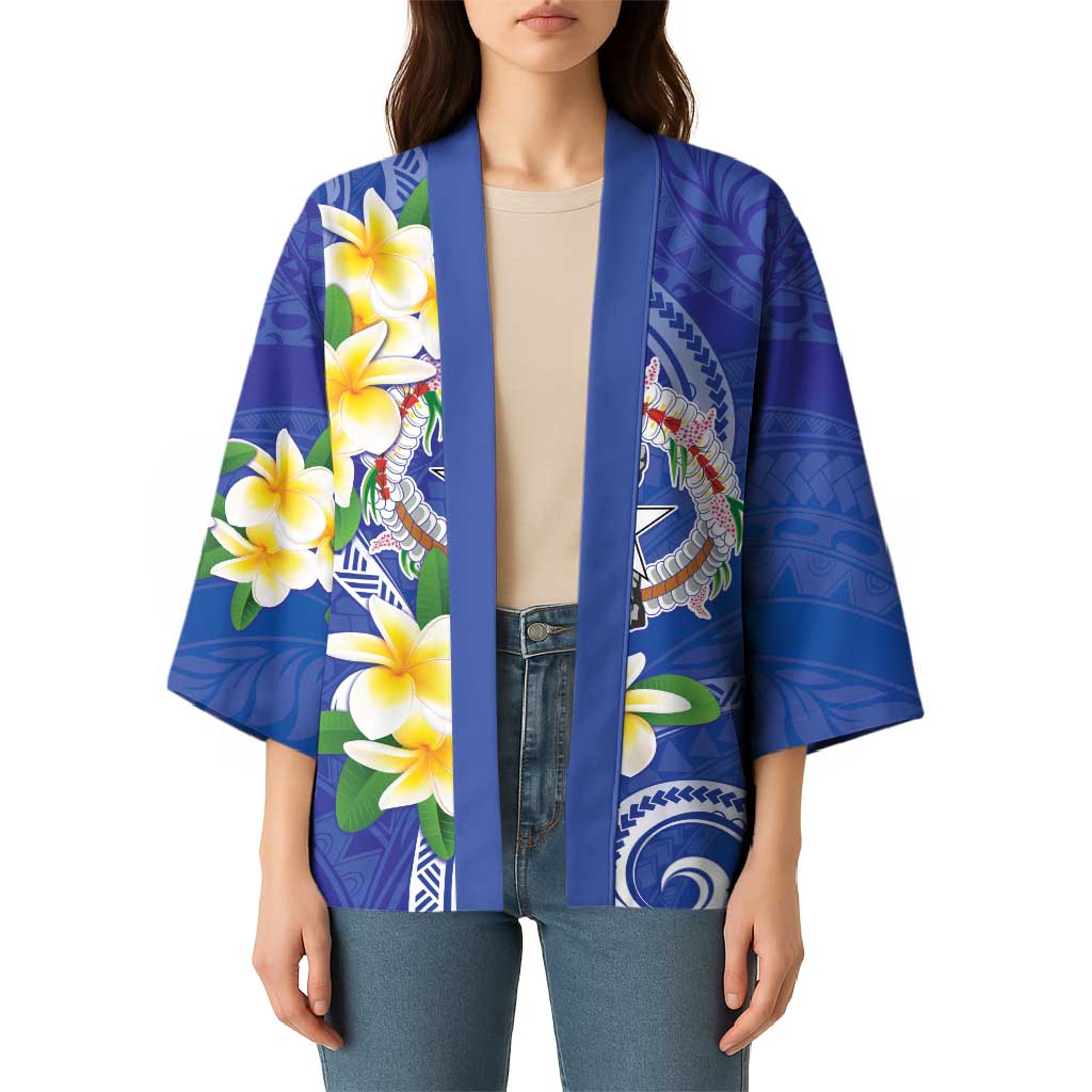 Northern Mariana Islands Chamorro Kimono Plumeria Curves Style Navy Version LT05 - Polynesian Pride
