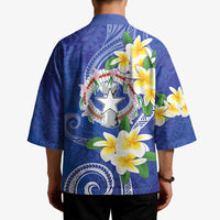 Northern Mariana Islands Chamorro Kimono Plumeria Curves Style Navy Version LT05 - Polynesian Pride