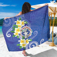 Northern Mariana Islands Chamorro Sarong Plumeria Curves Style Navy Version LT05 One Size 44 x 66 inches Navy - Polynesian Pride
