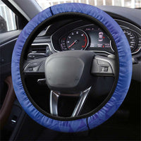 Northern Mariana Islands Chamorro Steering Wheel Cover Plumeria Curves Style Navy Version LT05 - Polynesian Pride