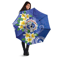 Northern Mariana Islands Chamorro Umbrella Plumeria Curves Style Navy Version LT05 - Polynesian Pride
