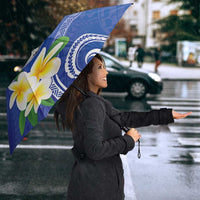 Northern Mariana Islands Chamorro Umbrella Plumeria Curves Style Navy Version LT05 - Polynesian Pride