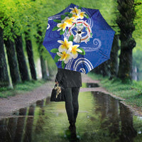 Northern Mariana Islands Chamorro Umbrella Plumeria Curves Style Navy Version LT05 - Polynesian Pride