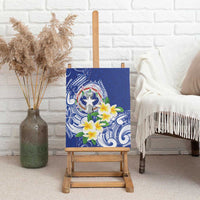 Northern Mariana Islands Canvas Wall Art Polynesian Pattern With Frangipani LT05 - Polynesian Pride