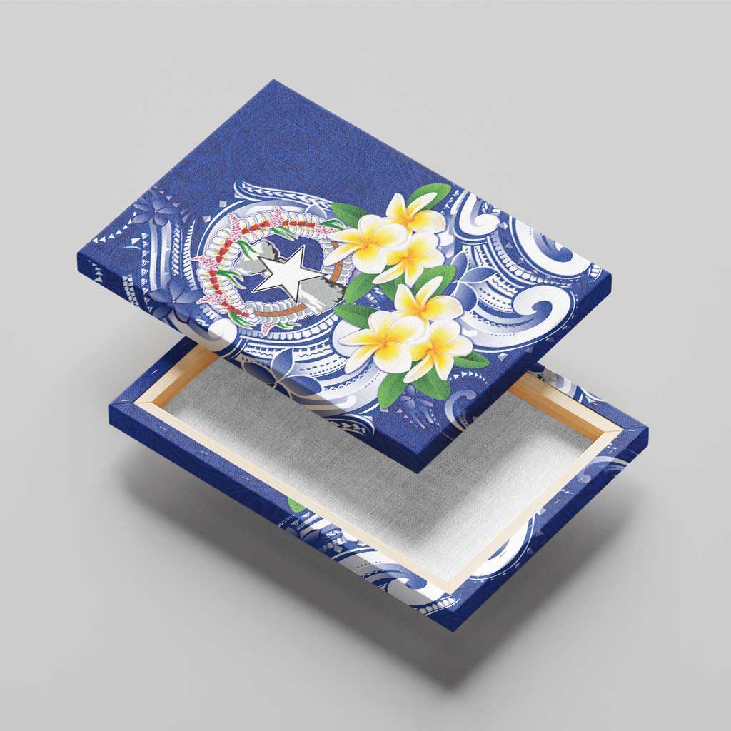 Northern Mariana Islands Canvas Wall Art Polynesian Pattern With Frangipani LT05 - Polynesian Pride