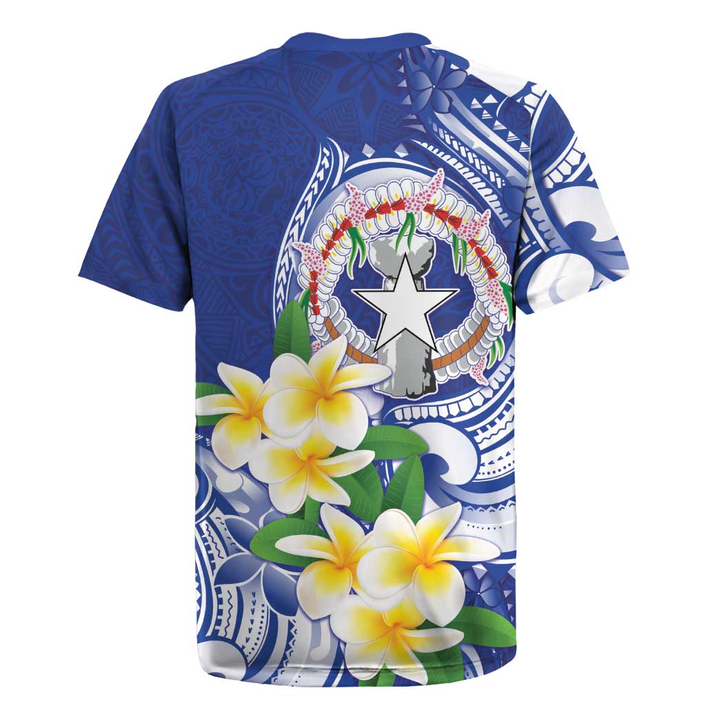 Northern Mariana Islands Rugby Jersey Polynesian Pattern With Frangipani LT05 - Polynesian Pride
