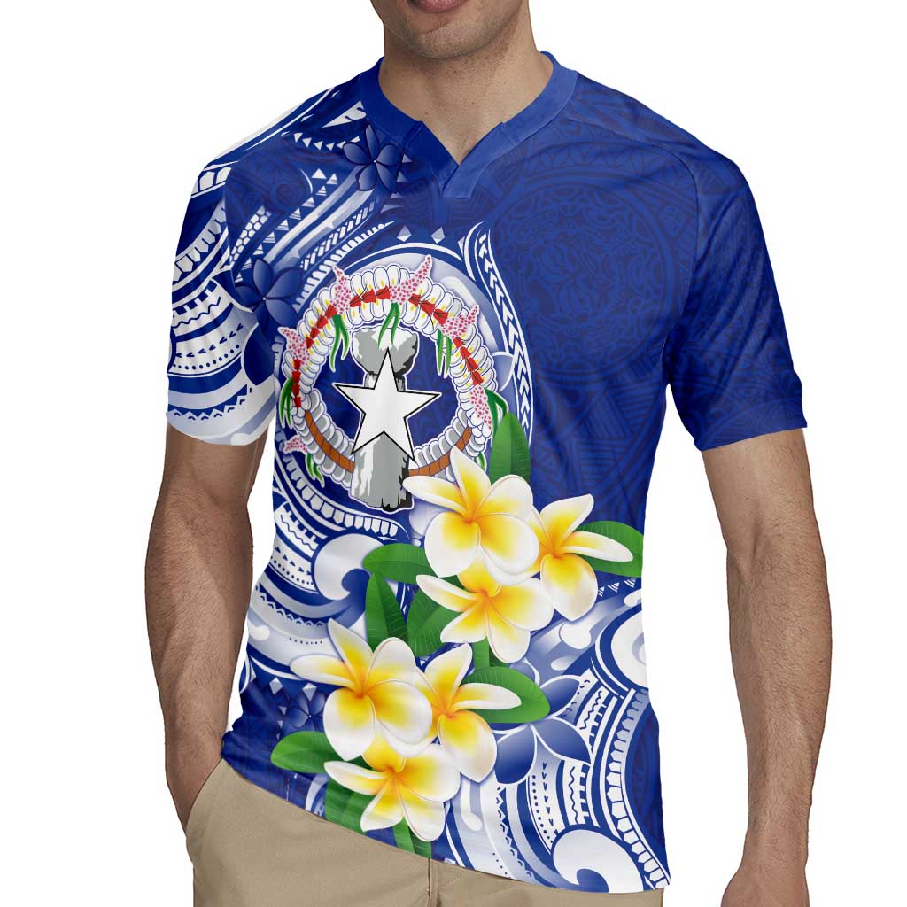 Northern Mariana Islands Rugby Jersey Polynesian Pattern With Frangipani LT05 - Polynesian Pride