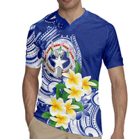 Northern Mariana Islands Rugby Jersey Polynesian Pattern With Frangipani LT05 - Polynesian Pride