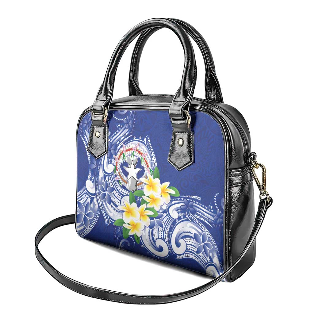 Northern Mariana Islands Shoulder Handbag Polynesian Pattern With Frangipani LT05 - Polynesian Pride