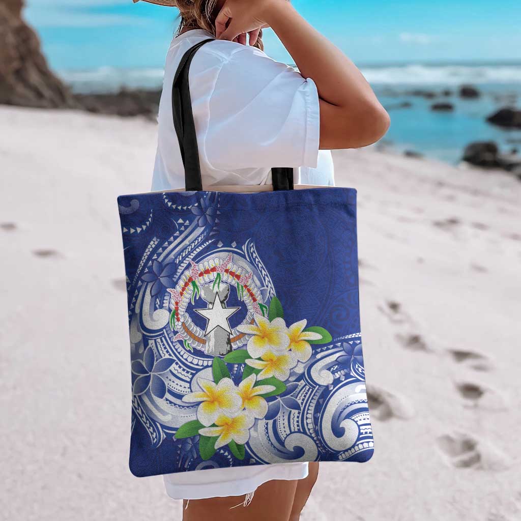 Northern Mariana Islands Tote Bag Polynesian Pattern With Frangipani LT05 - Polynesian Pride