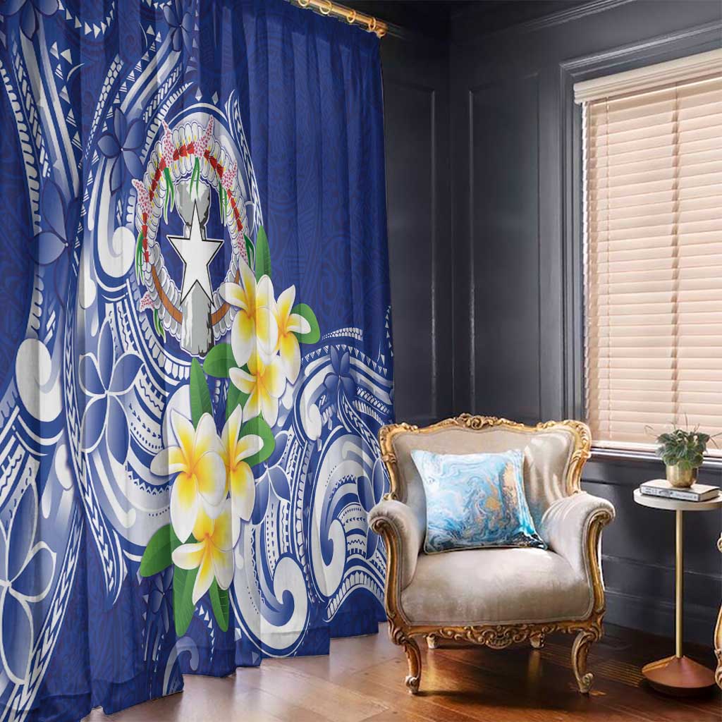 Northern Mariana Islands Window Curtain Polynesian Pattern With Frangipani LT05 - Polynesian Pride