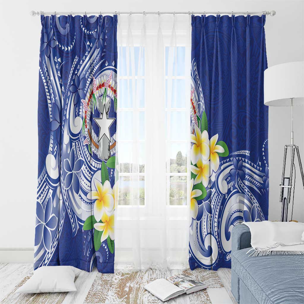 Northern Mariana Islands Window Curtain Polynesian Pattern With Frangipani LT05 - Polynesian Pride