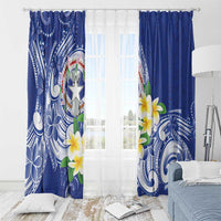 Northern Mariana Islands Window Curtain Polynesian Pattern With Frangipani LT05 - Polynesian Pride