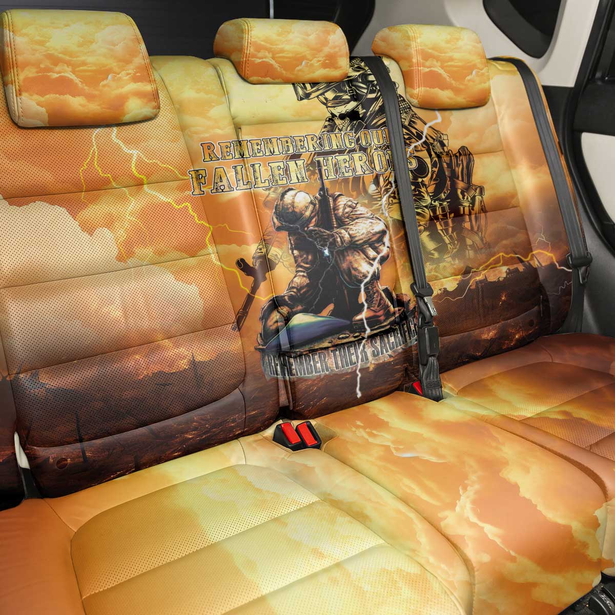 Hawaii Memorial Day Back Car Seat Cover Remember Their Sacrifice LT05 - Polynesian Pride