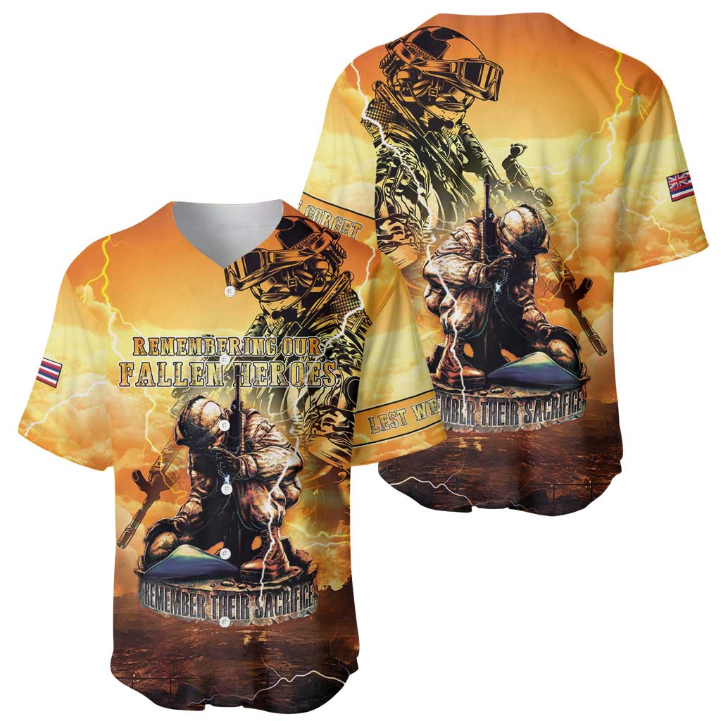 Hawaii Memorial Day Baseball Jersey Remember Their Sacrifice LT05 - Polynesian Pride