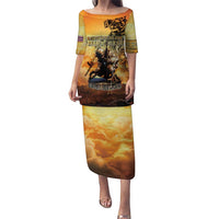 Hawaii Memorial Day Puletasi Remember Their Sacrifice LT05 Long Dress Yellow - Polynesian Pride