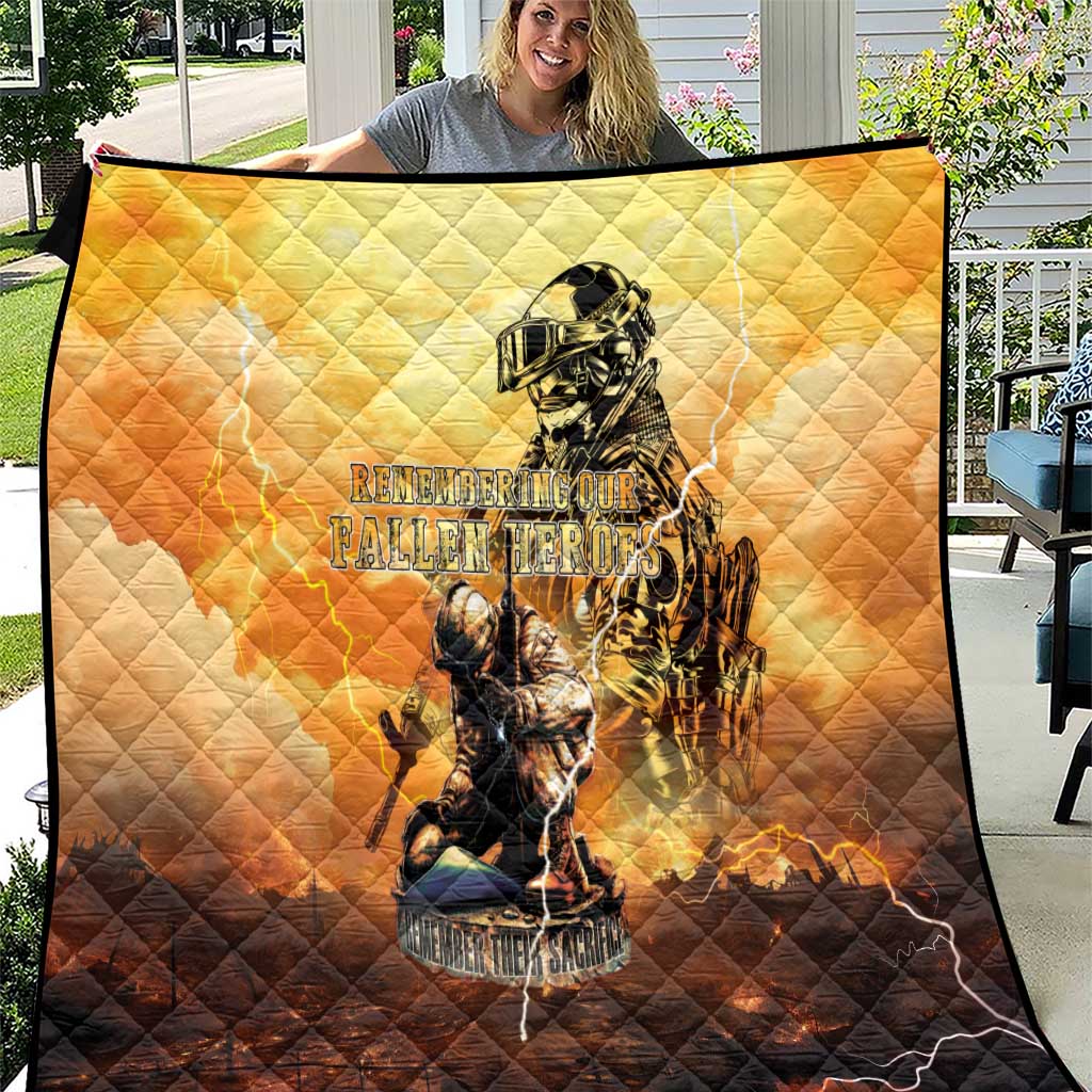 Hawaii Memorial Day Quilt Remember Their Sacrifice LT05 Yellow - Polynesian Pride
