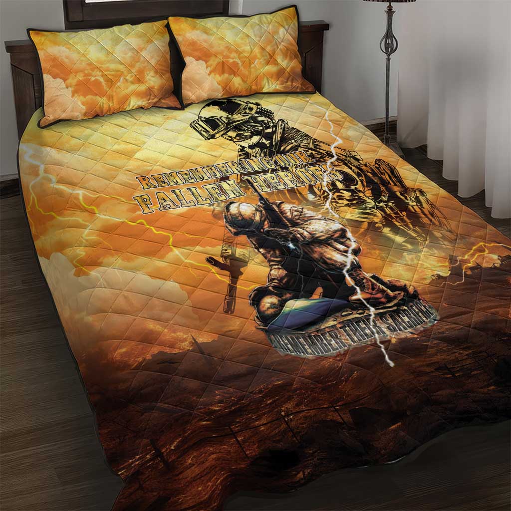 Hawaii Memorial Day Quilt Bed Set Remember Their Sacrifice LT05 Yellow - Polynesian Pride