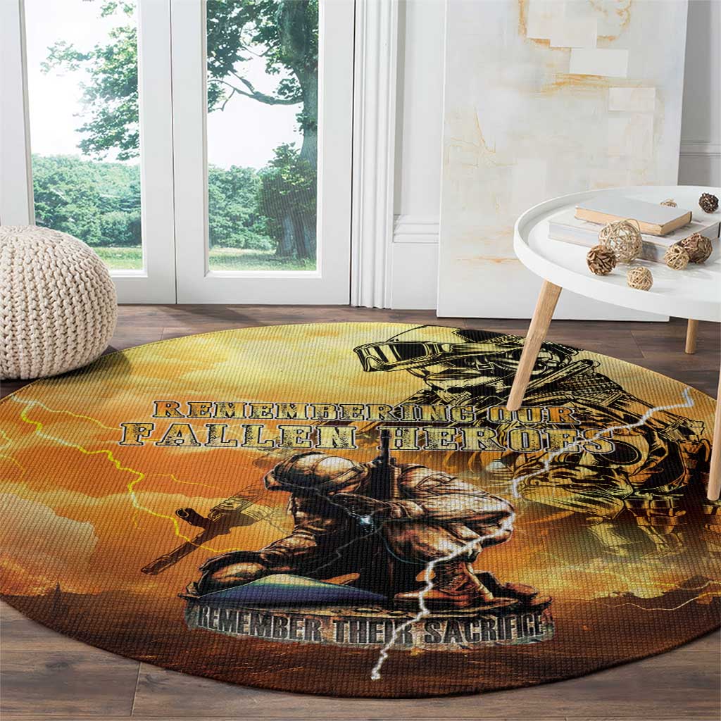 Hawaii Memorial Day Round Carpet Remember Their Sacrifice LT05 - Polynesian Pride