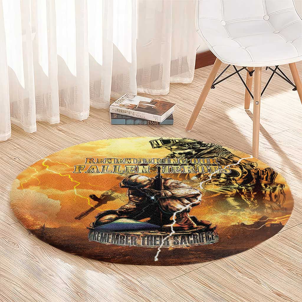 Hawaii Memorial Day Round Carpet Remember Their Sacrifice LT05 - Polynesian Pride