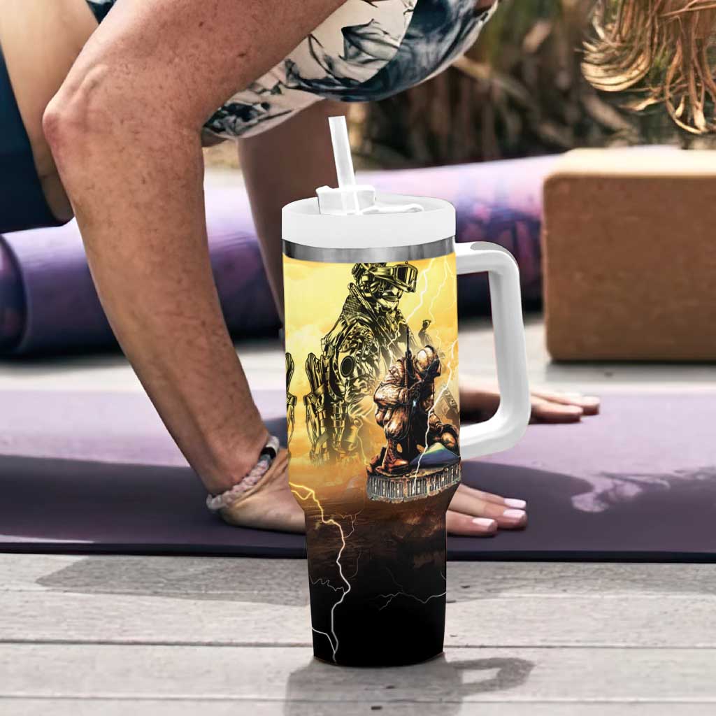 Hawaii Memorial Day Tumbler With Handle Remember Their Sacrifice LT05 - Polynesian Pride