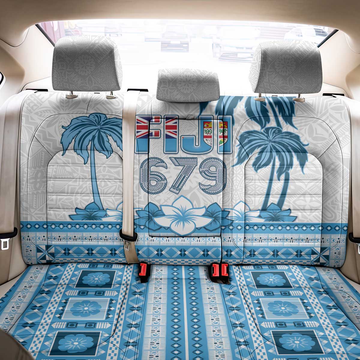 Fiji 679 Constitution Day Back Car Seat Cover Fijian Tapa Pattern LT05 - Polynesian Pride