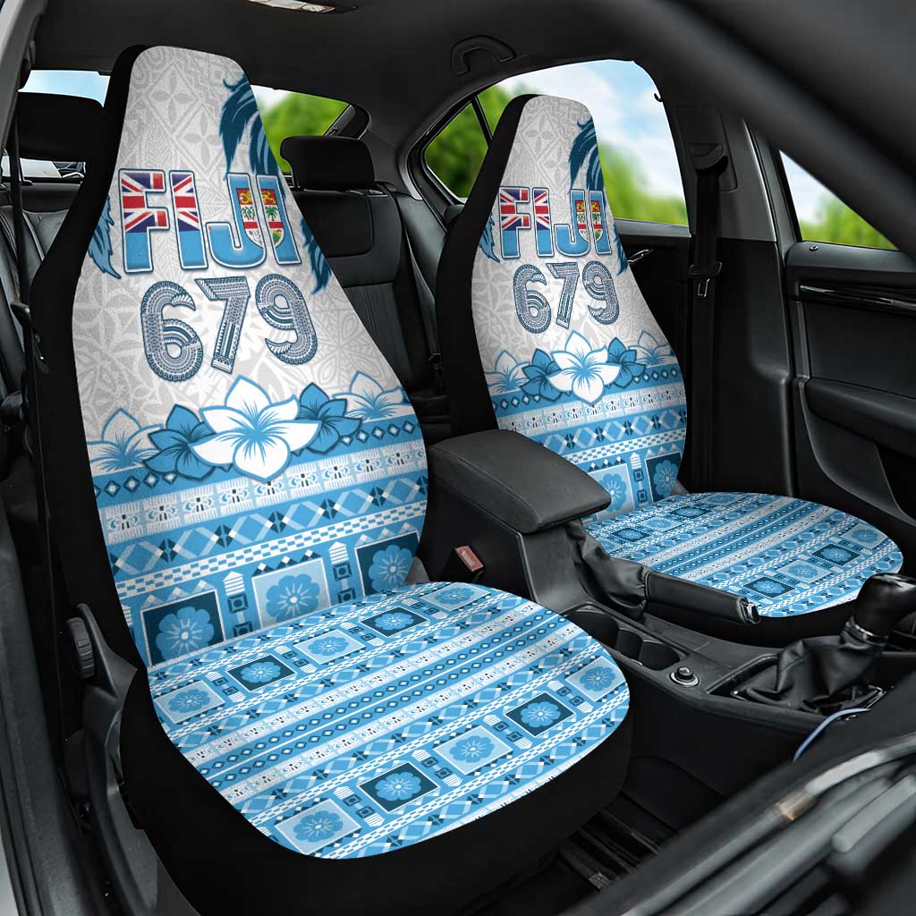 Fiji 679 Constitution Day Car Seat Cover Fijian Tapa Pattern LT05 One Size Blue - Polynesian Pride