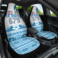 Fiji 679 Constitution Day Car Seat Cover Fijian Tapa Pattern LT05 One Size Blue - Polynesian Pride