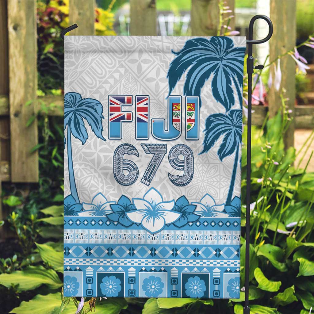 Fiji 679 Constitution Day Garden Flag Fijian Tapa Pattern LT05 Garden Flag Blue - Polynesian Pride