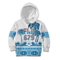 Fiji 679 Constitution Day Kid Hoodie Fijian Tapa Pattern LT05 Hoodie Blue - Polynesian Pride