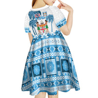 Fiji 679 Constitution Day Kid Short Sleeve Dress Fijian Tapa Pattern LT05 - Polynesian Pride