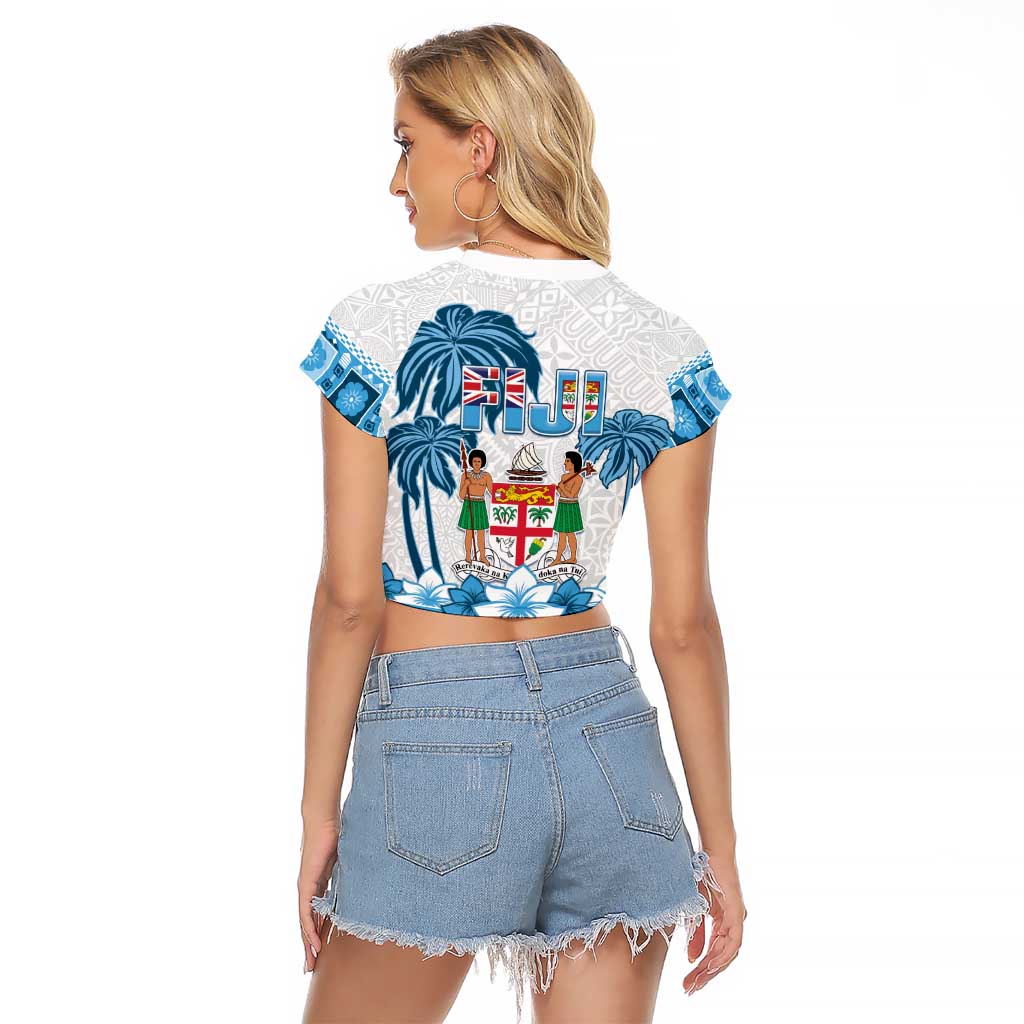 Fiji 679 Constitution Day Raglan Cropped T Shirt Fijian Tapa Pattern LT05 - Polynesian Pride