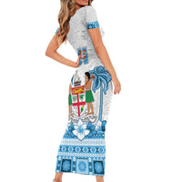 Fiji 679 Constitution Day Short Sleeve Bodycon Dress Fijian Tapa Pattern LT05 - Polynesian Pride