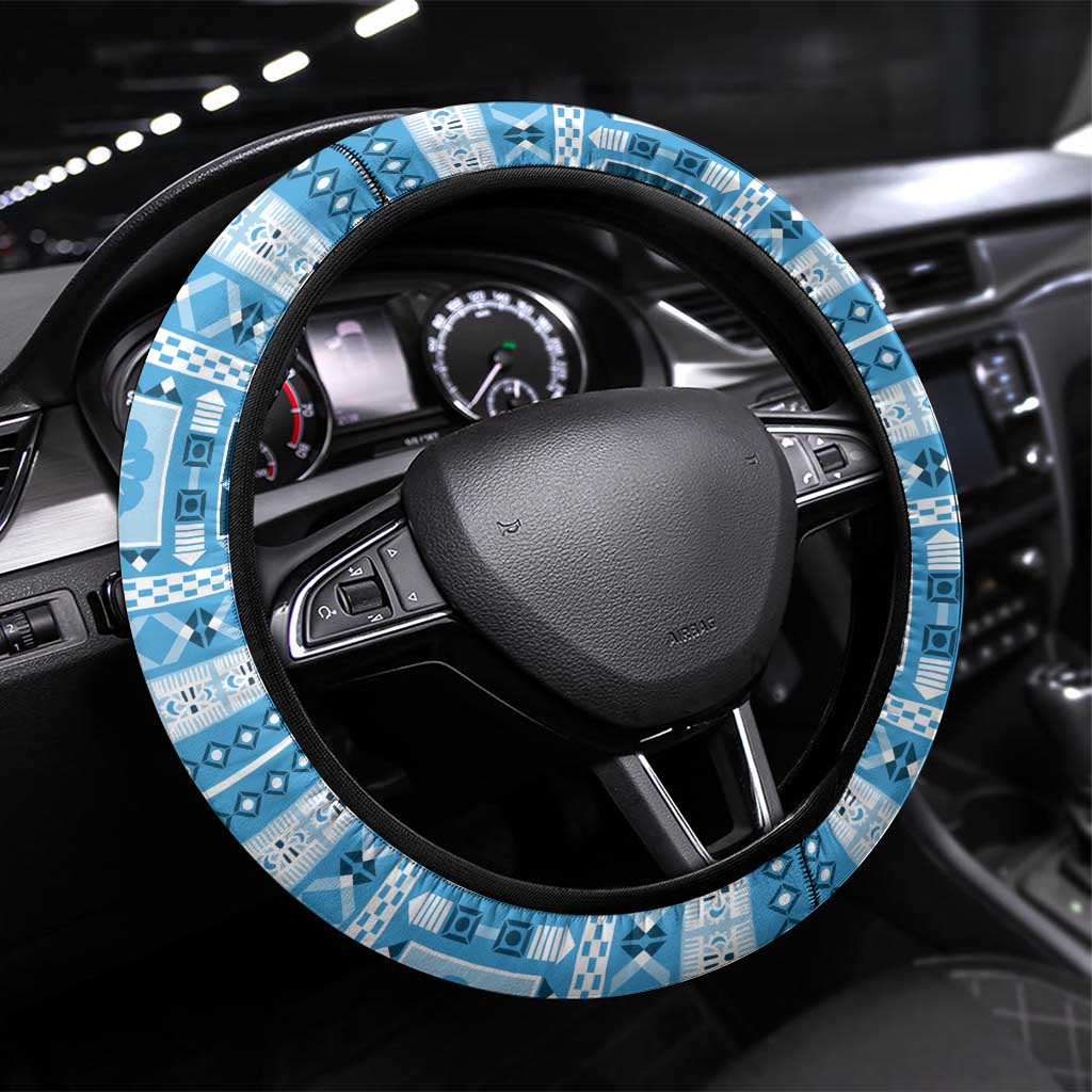 Fiji 679 Constitution Day Steering Wheel Cover Fijian Tapa Pattern