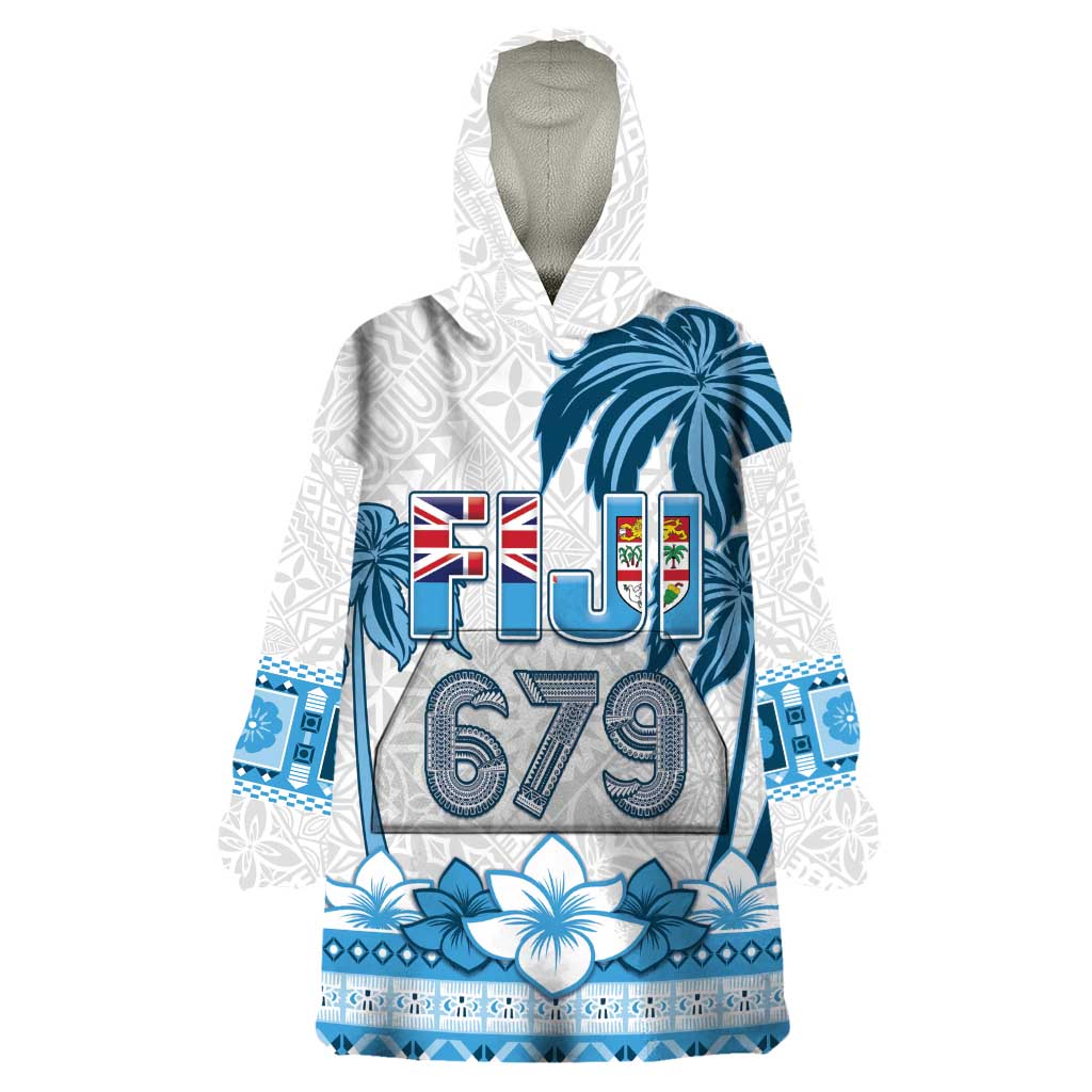 Fiji 679 Constitution Day Wearable Blanket Hoodie Fijian Tapa Pattern LT05 One Size Blue - Polynesian Pride
