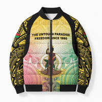 Vanuatu Independence Day Bomber Puffer Jacket The Untouched Paradise LT05 Unisex Colorful - Polynesian Pride
