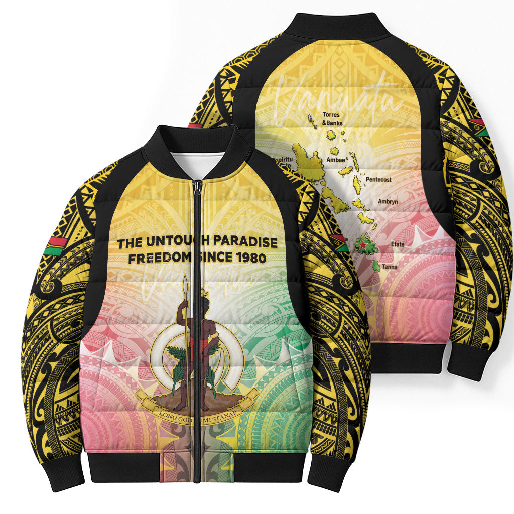 Vanuatu Independence Day Bomber Puffer Jacket The Untouched Paradise LT05 - Polynesian Pride