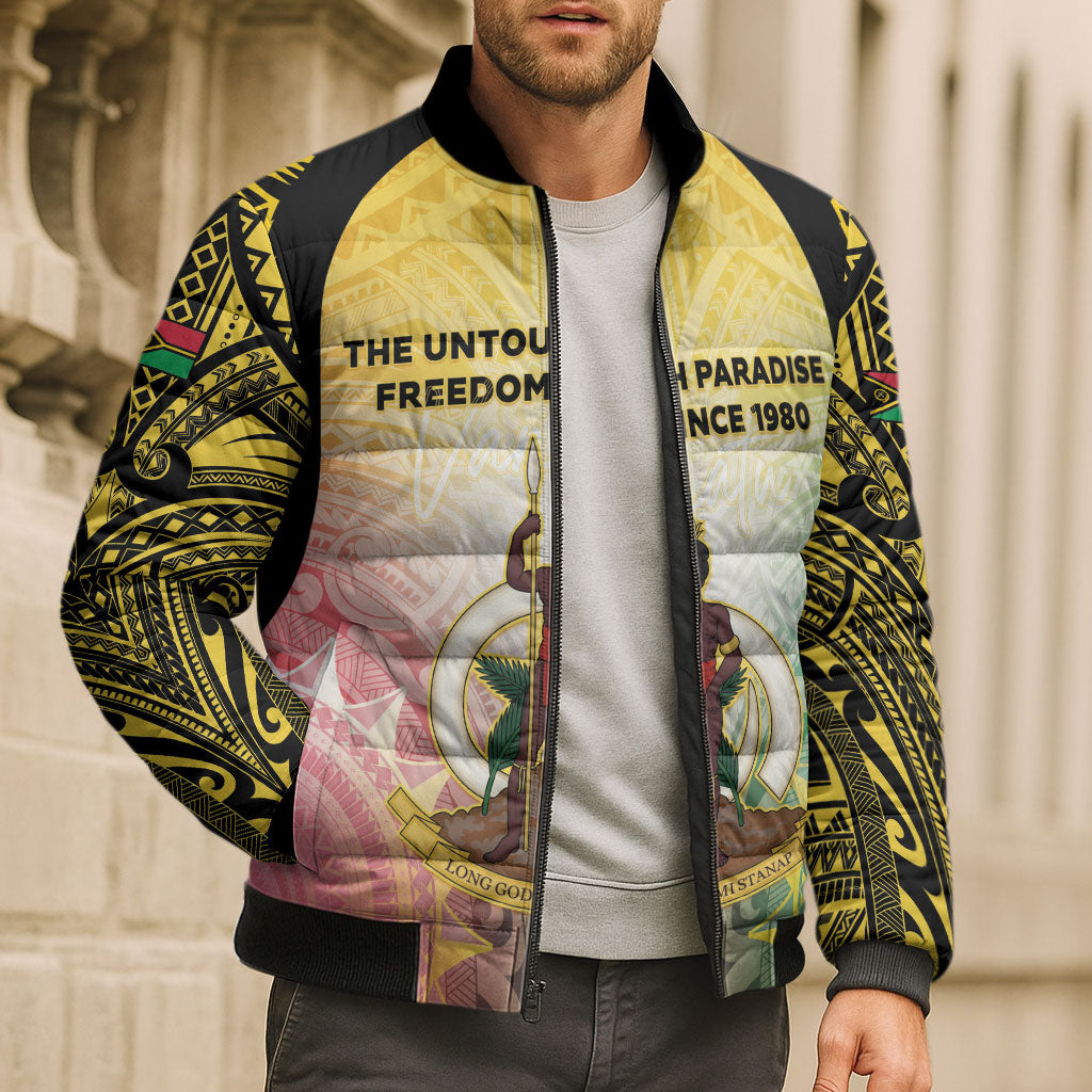 Vanuatu Independence Day Bomber Puffer Jacket The Untouched Paradise LT05 - Polynesian Pride