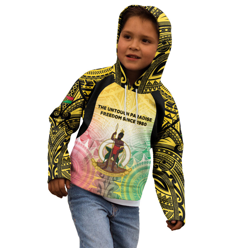 Vanuatu Independence Day Kid Hoodie The Untouched Paradise LT05 - Polynesian Pride