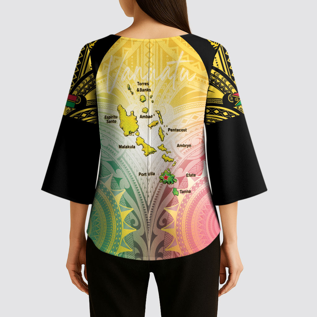 Vanuatu Independence Day Kimono Sleeve Blouse The Untouched Paradise LT05 - Polynesian Pride