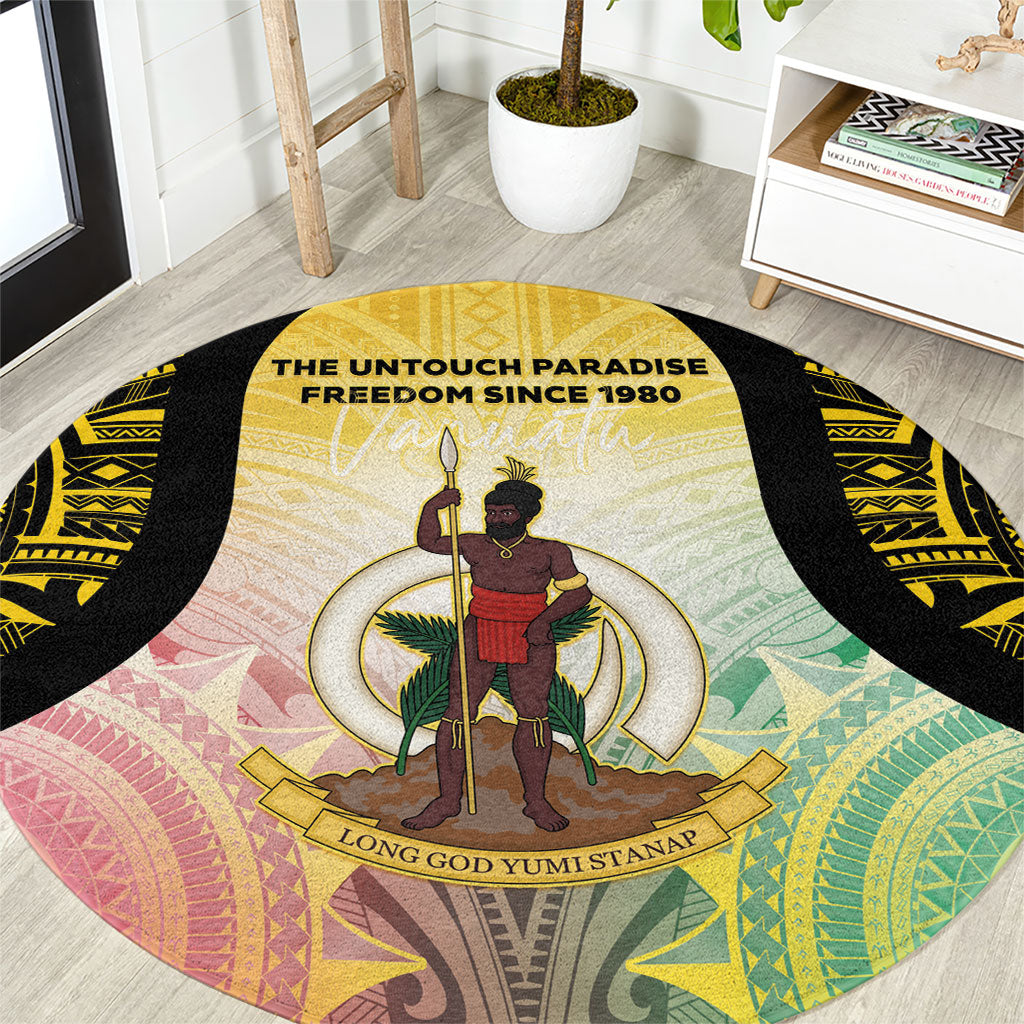 Vanuatu Independence Day Round Carpet The Untouched Paradise LT05 Colorful - Polynesian Pride