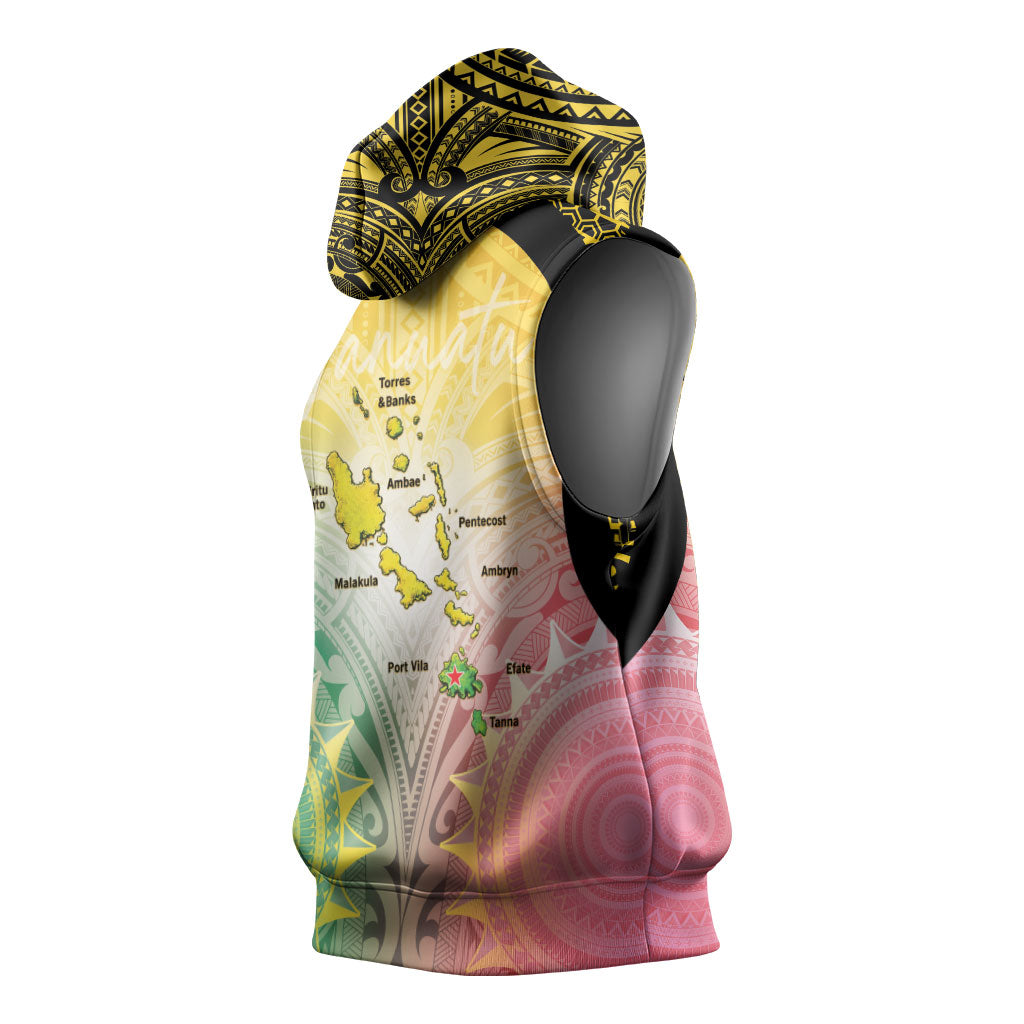 Vanuatu Independence Day Sleeveless Hoodie The Untouched Paradise LT05 - Polynesian Pride