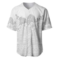 Samoa Lotu Tamaiti Baseball Jersey White Sunday Polynesian Pattern With Tropical Flowers LT05 White - Polynesian Pride