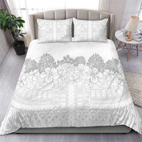 Samoa Lotu Tamaiti Bedding Set White Sunday Polynesian Pattern With Tropical Flowers LT05 - Polynesian Pride