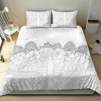 Samoa Lotu Tamaiti Bedding Set White Sunday Polynesian Pattern With Tropical Flowers LT05 - Polynesian Pride